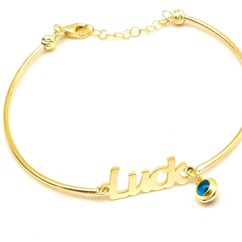 Luck Bracelet with Luck Eye Real Gold Plated Silve